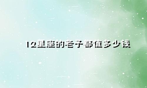 12星座的老子都值多少钱