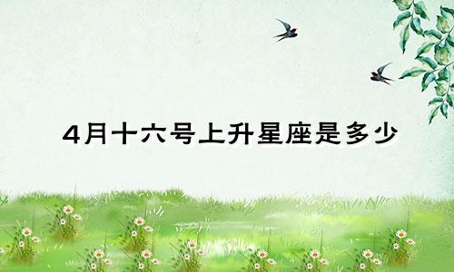 4月十六号上升星座是多少