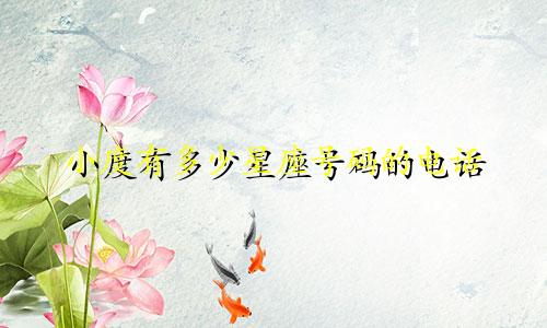 小度有多少星座号码的电话