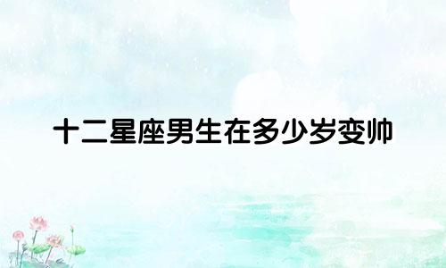 十二星座男生在多少岁变帅