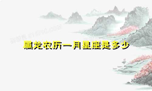 属龙农历一月星座是多少