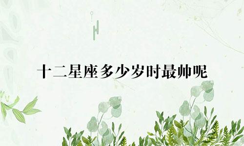 十二星座多少岁时最帅呢