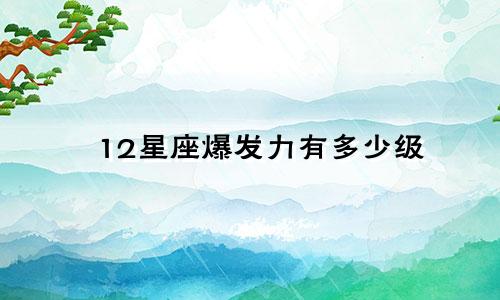 12星座爆发力有多少级