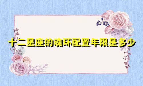 十二星座的魂环配置年限是多少