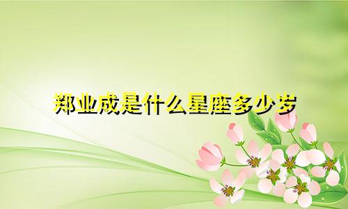 郑业成是什么星座多少岁