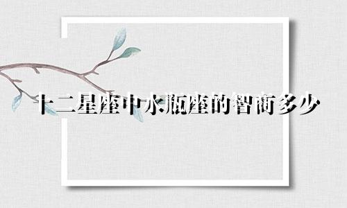 十二星座中水瓶座的智商多少