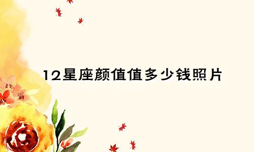 12星座颜值值多少钱照片