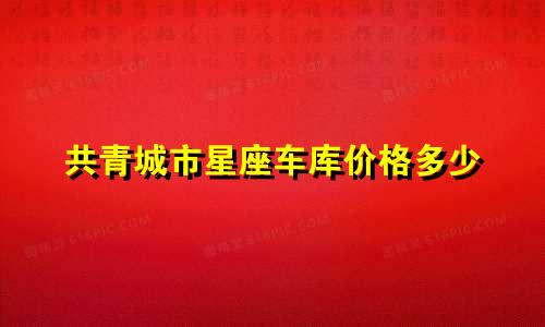共青城市星座车库价格多少