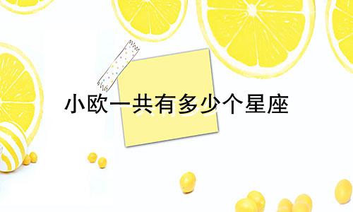 小欧一共有多少个星座