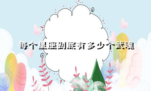 每个星座到底有多少个武魂