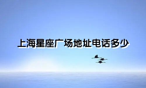 上海星座广场地址电话多少