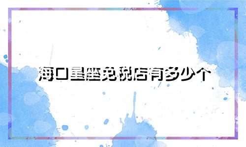 海口星座免税店有多少个