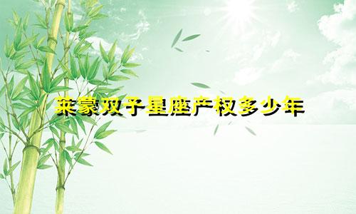 莱蒙双子星座产权多少年