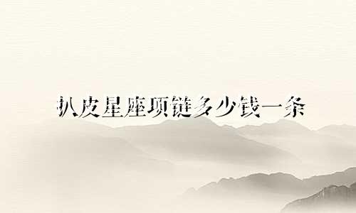 扒皮星座项链多少钱一条