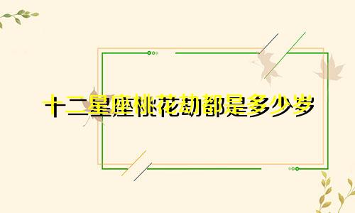 十二星座桃花劫都是多少岁