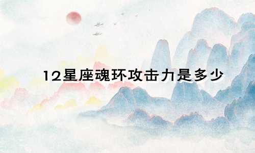 12星座魂环攻击力是多少