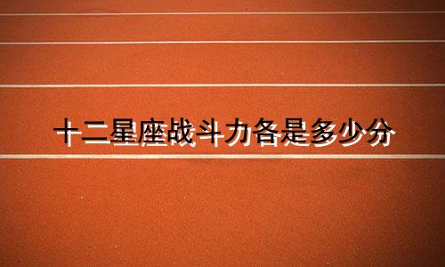 十二星座战斗力各是多少分