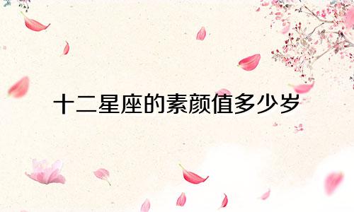 十二星座的素颜值多少岁