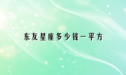 东友星座多少钱一平方