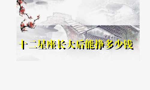 十二星座长大后能挣多少钱