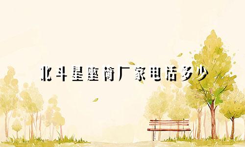 北斗星座椅厂家电话多少