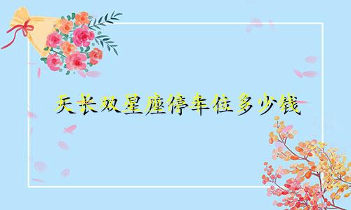 天长双星座停车位多少钱