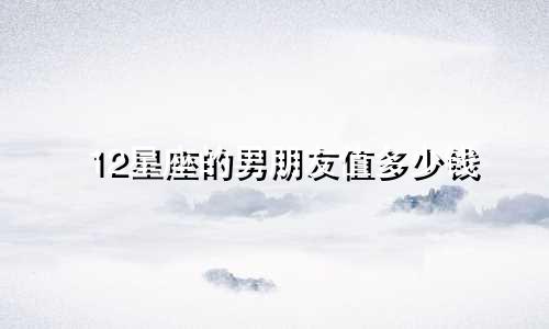 12星座的男朋友值多少钱