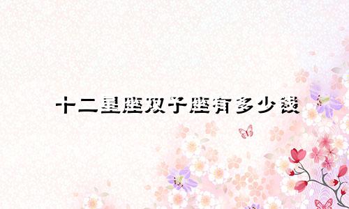 十二星座双子座有多少钱