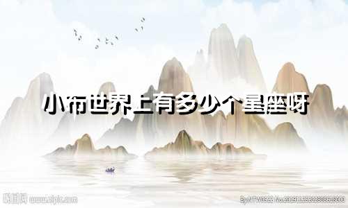 小布世界上有多少个星座呀