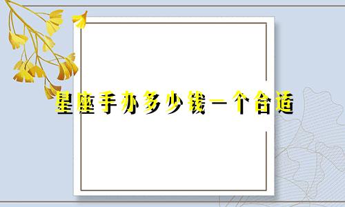 星座手办多少钱一个合适
