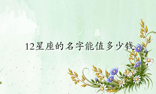 12星座的名字能值多少钱