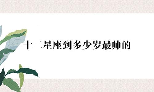 十二星座到多少岁最帅的