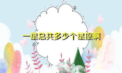 一星总共多少个星座啊