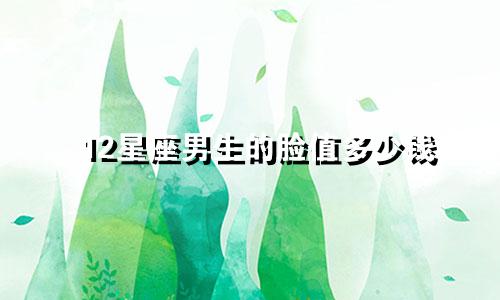 12星座男生的脸值多少钱
