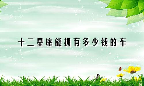 十二星座能拥有多少钱的车