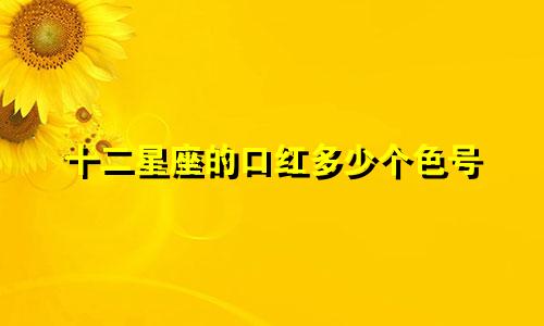 十二星座的口红多少个色号