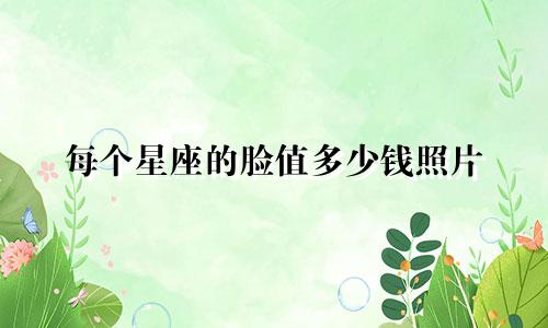 每个星座的脸值多少钱照片