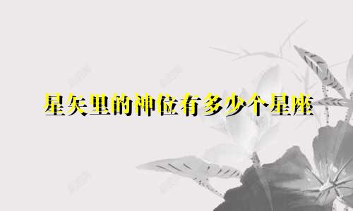 星矢里的神位有多少个星座