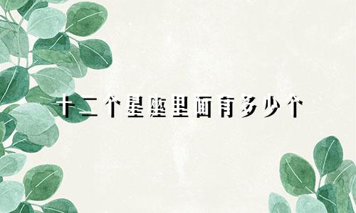 十二个星座里面有多少个