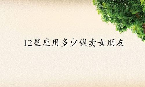 12星座用多少钱卖女朋友