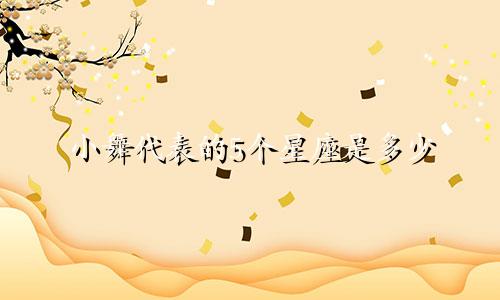 小舞代表的5个星座是多少