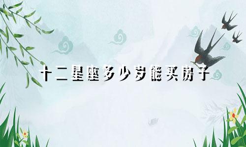 十二星座多少岁能买房子