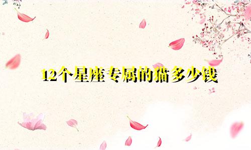 12个星座专属的猫多少钱