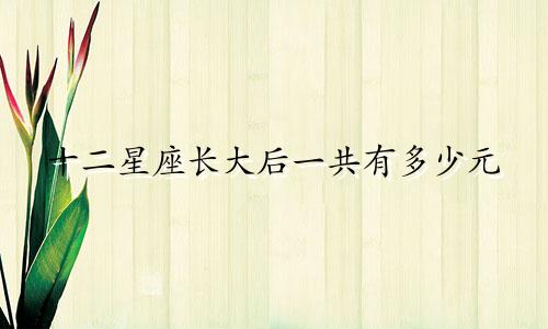 十二星座长大后一共有多少元