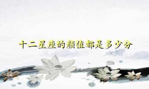 十二星座的颜值都是多少分