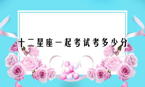 十二星座一起考试考多少分