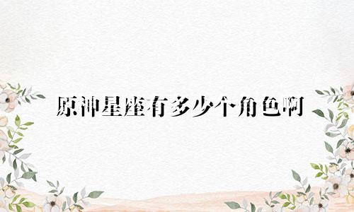 原神星座有多少个角色啊