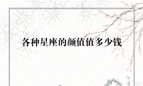各种星座的颜值值多少钱