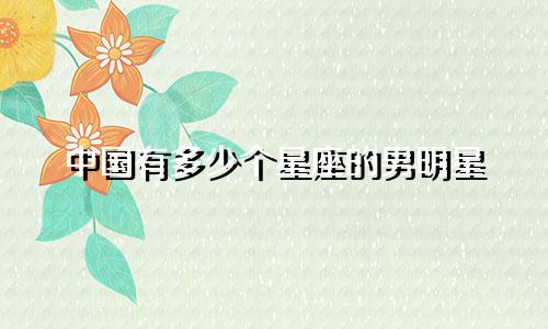 中国有多少个星座的男明星
