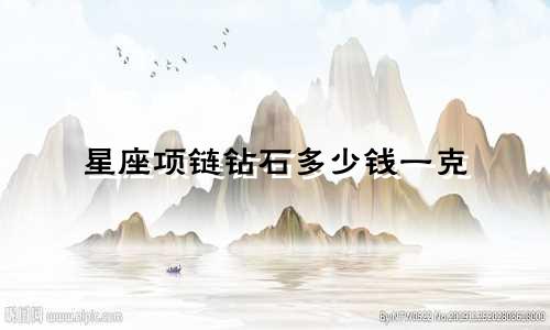 星座项链钻石多少钱一克
